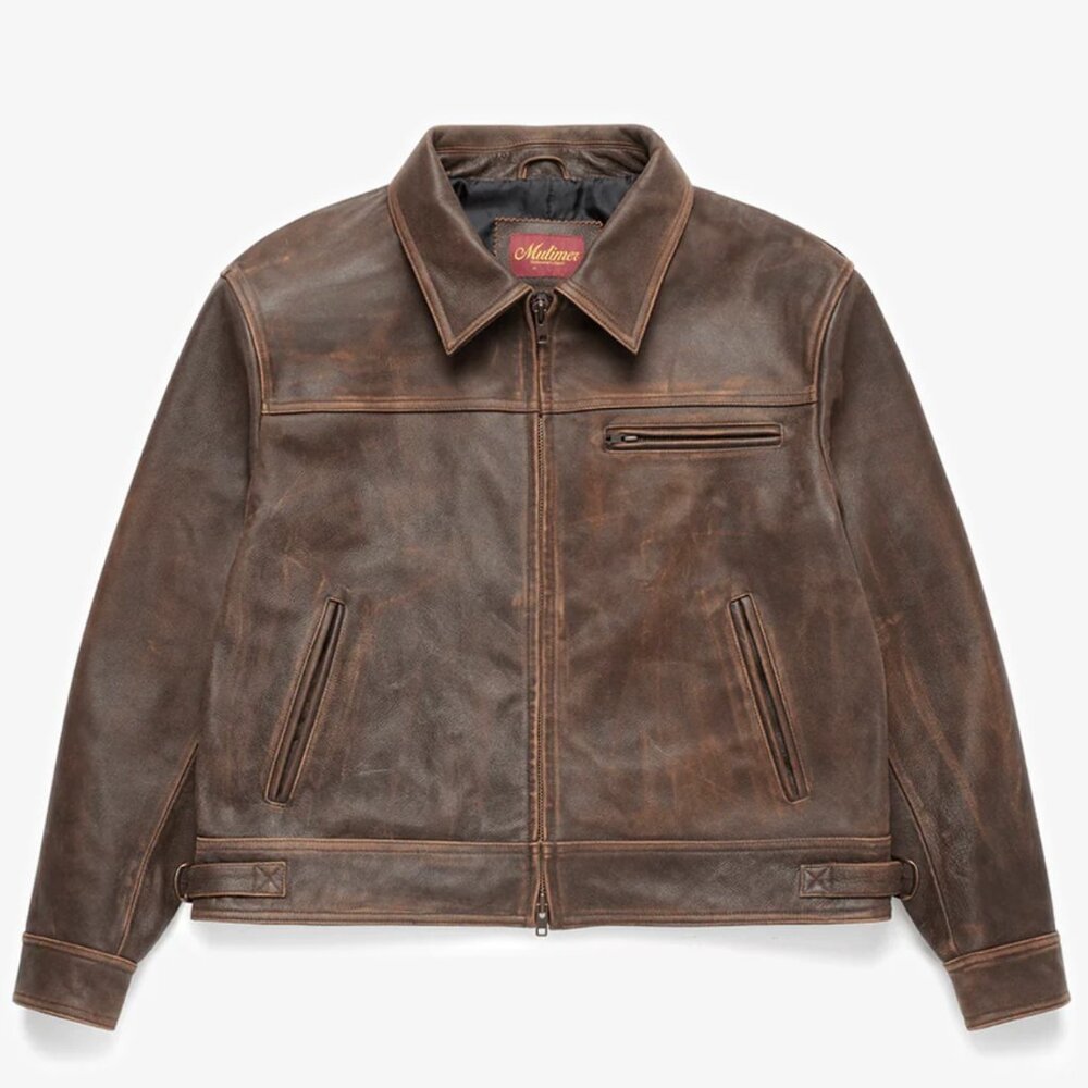 Mutimer Aged Heavy Wash Leather Jacket